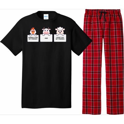 I Dont Eat My Friends Vegetarian World Vegan Day Graphic Pajama Set