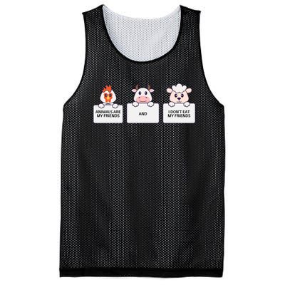 I Dont Eat My Friends Vegetarian World Vegan Day Graphic Mesh Reversible Basketball Jersey Tank