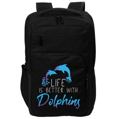Inspiring Dolphin Enthusiasts Environmentalist Vintage Funny Impact Tech Backpack