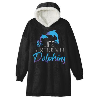 Inspiring Dolphin Enthusiasts Environmentalist Vintage Funny Hooded Wearable Blanket