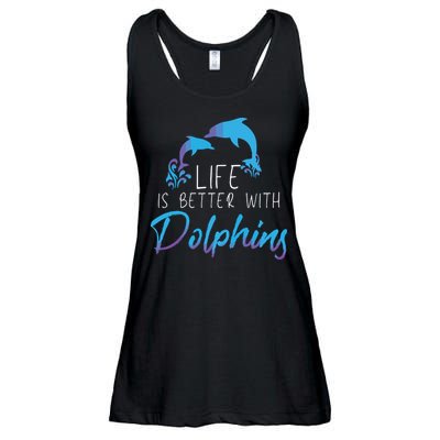 Inspiring Dolphin Enthusiasts Environmentalist Vintage Funny Ladies Essential Flowy Tank