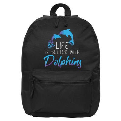 Inspiring Dolphin Enthusiasts Environmentalist Vintage Funny 16 in Basic Backpack