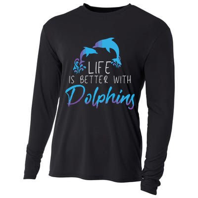 Inspiring Dolphin Enthusiasts Environmentalist Vintage Funny Cooling Performance Long Sleeve Crew