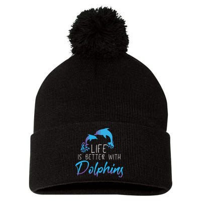Inspiring Dolphin Enthusiasts Environmentalist Vintage Funny Pom Pom 12in Knit Beanie
