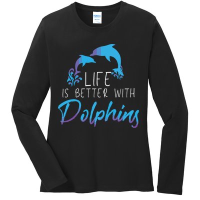Inspiring Dolphin Enthusiasts Environmentalist Vintage Funny Ladies Long Sleeve Shirt
