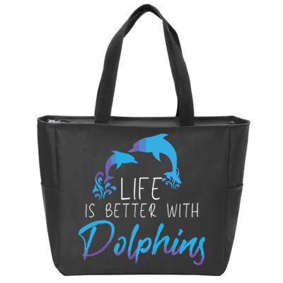 Inspiring Dolphin Enthusiasts Environmentalist Vintage Funny Zip Tote Bag