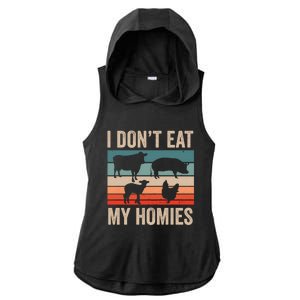 I Dont Eat My Homies Plant Based Diet Funny Vegetarian Gift Ladies PosiCharge Tri-Blend Wicking Draft Hoodie Tank