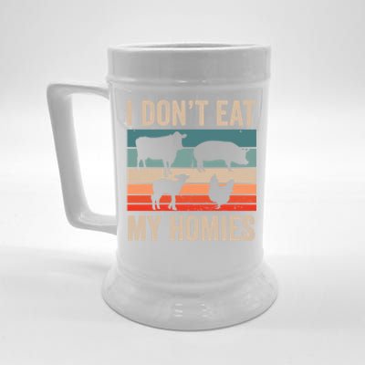 I Dont Eat My Homies Plant Based Diet Funny Vegetarian Gift Beer Stein