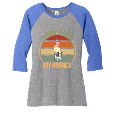 I Dont Eat My Homies Gift Women's Tri-Blend 3/4-Sleeve Raglan Shirt