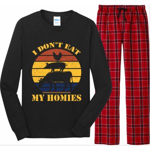 I Dont Eat My Homies Vegan Cool Vegetarian Animal Gift Long Sleeve Pajama Set