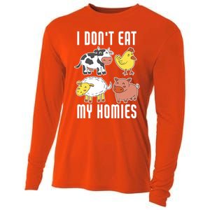 I Dont Eat My Homies Vegan Vegetarian Animal Love Gift Cooling Performance Long Sleeve Crew