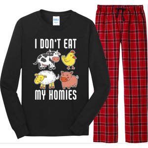 I Dont Eat My Homies Vegan Vegetarian Animal Love Gift Long Sleeve Pajama Set