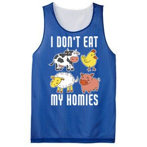 I Dont Eat My Homies Vegan Vegetarian Animal Love Gift Mesh Reversible Basketball Jersey Tank