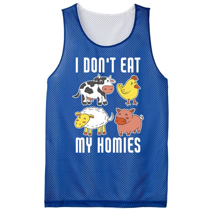 I Dont Eat My Homies Vegan Vegetarian Animal Love Gift Mesh Reversible Basketball Jersey Tank