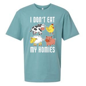 I Dont Eat My Homies Vegan Vegetarian Animal Love Gift Sueded Cloud Jersey T-Shirt