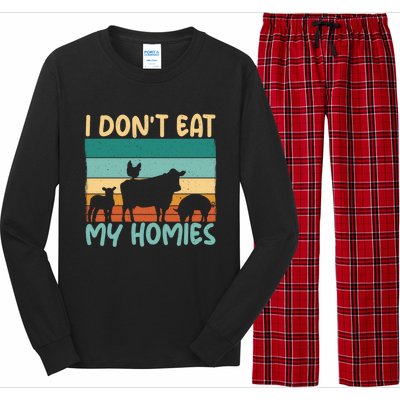 I Dont Eat My Homies Animal Lover Vegetable Lover Gift Long Sleeve Pajama Set