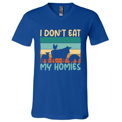 I Dont Eat My Homies Animal Lover Vegetable Lover Gift V-Neck T-Shirt