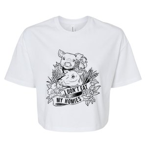 I Dont Eat My Homies Vegan Vegetarian Plant Powered Cool Gift Bella+Canvas Jersey Crop Tee