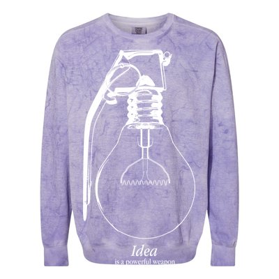 Idea Is A Powerful Weapon Light bulb Grenade Colorblast Crewneck Sweatshirt