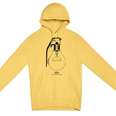 Idea Is A Powerful Weapon Light bulb Grenade Premium Pullover Hoodie