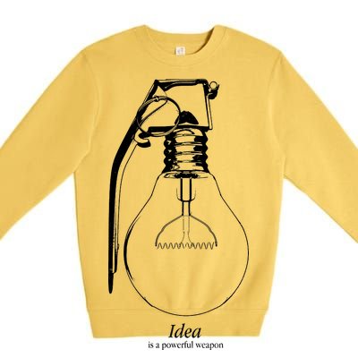 Idea Is A Powerful Weapon Light bulb Grenade Premium Crewneck Sweatshirt