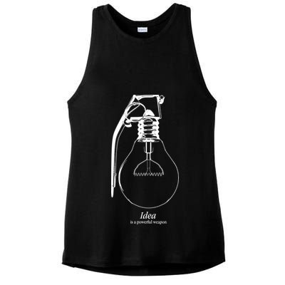 Idea Is A Powerful Weapon Light bulb Grenade Ladies PosiCharge Tri-Blend Wicking Tank