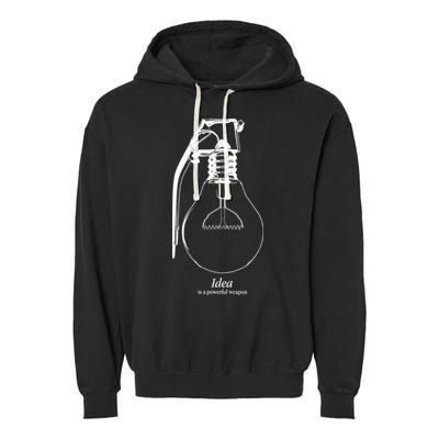 Idea Is A Powerful Weapon Light bulb Grenade Garment-Dyed Fleece Hoodie