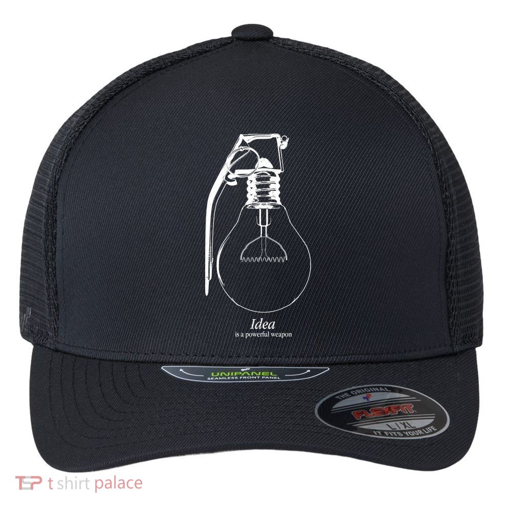 Idea Is A Powerful Weapon Light bulb Grenade Flexfit Unipanel Trucker Cap