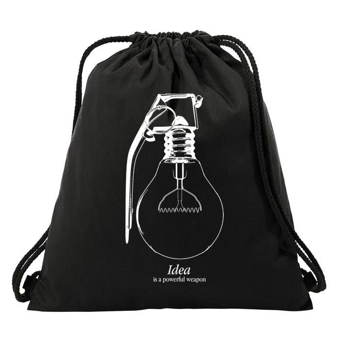 Idea Is A Powerful Weapon Light bulb Grenade Drawstring Bag
