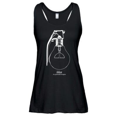 Idea Is A Powerful Weapon Light bulb Grenade Ladies Essential Flowy Tank