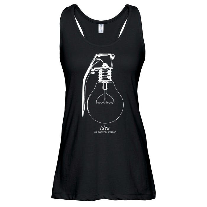 Idea Is A Powerful Weapon Light bulb Grenade Ladies Essential Flowy Tank