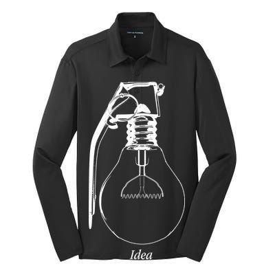 Idea Is A Powerful Weapon Light bulb Grenade Silk Touch Performance Long Sleeve Polo