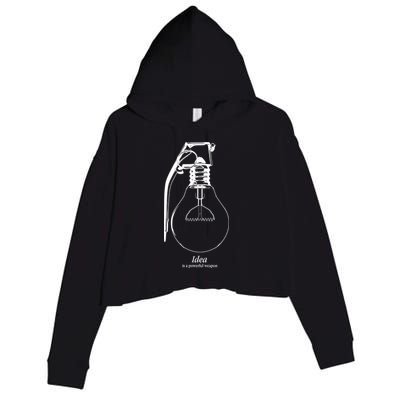 Idea Is A Powerful Weapon Light bulb Grenade Crop Fleece Hoodie