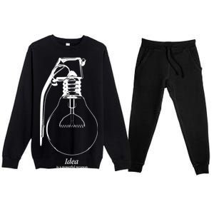 Idea Is A Powerful Weapon Light bulb Grenade Premium Crewneck Sweatsuit Set