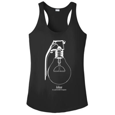 Idea Is A Powerful Weapon Light bulb Grenade Ladies PosiCharge Competitor Racerback Tank