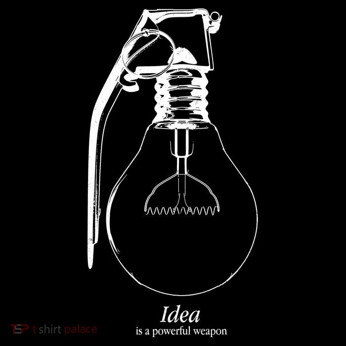 Idea Is A Powerful Weapon Light bulb Grenade Poster