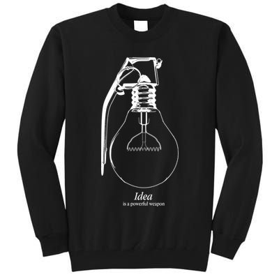 Idea Is A Powerful Weapon Light bulb Grenade Tall Sweatshirt