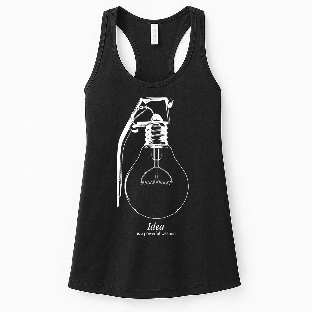 Idea Is A Powerful Weapon Light bulb Grenade Womens Tank Top