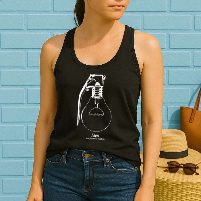 Idea Is A Powerful Weapon Light bulb Grenade Womens Tank Top