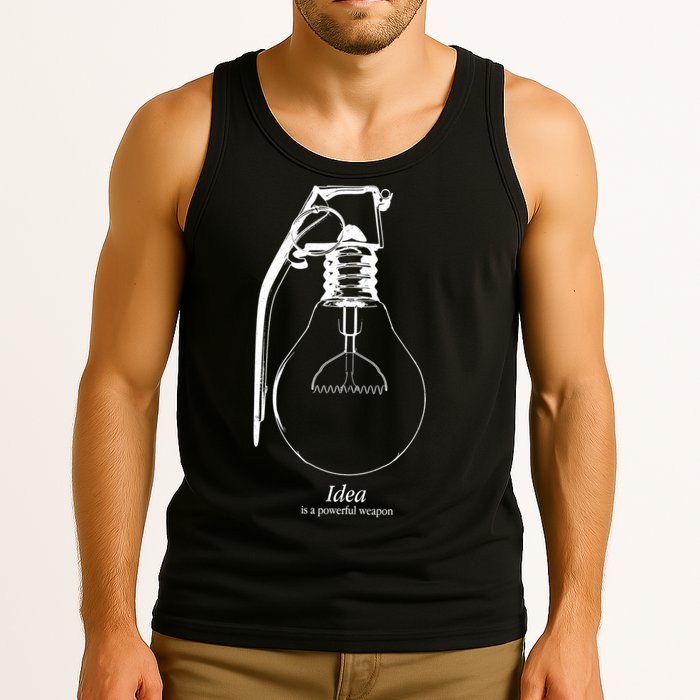Idea Is A Powerful Weapon Light bulb Grenade Tank Top