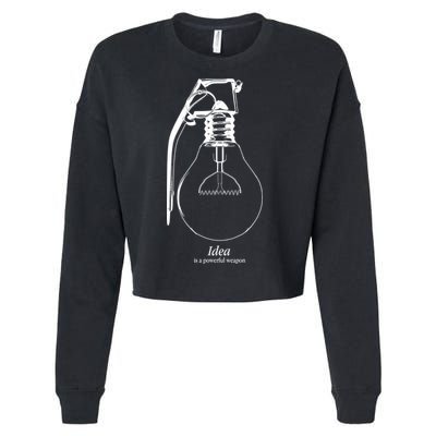 Idea Is A Powerful Weapon Light bulb Grenade Cropped Pullover Crew