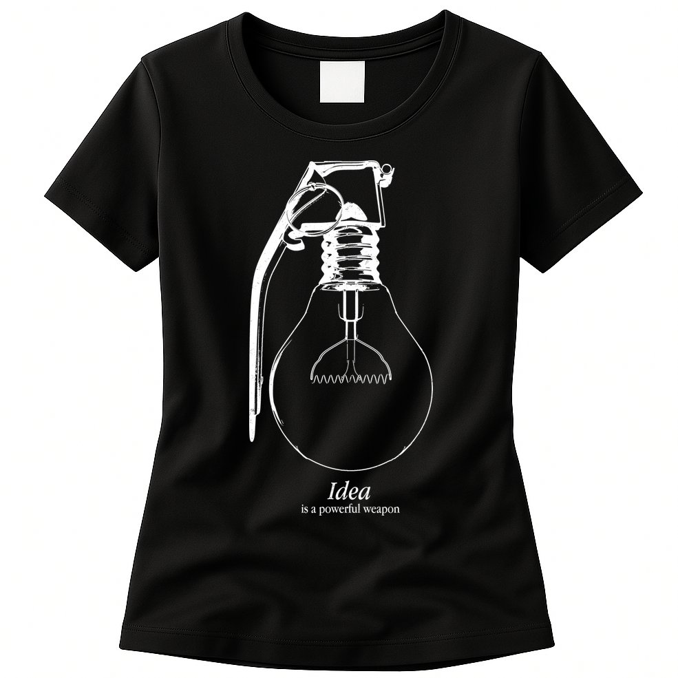Idea Is A Powerful Weapon Light bulb Grenade Womens T-Shirt