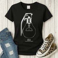 Idea Is A Powerful Weapon Light bulb Grenade Womens T-Shirt