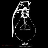 Idea Is A Powerful Weapon Light bulb Grenade Womens T-Shirt