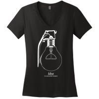 Idea Is A Powerful Weapon Light bulb Grenade Women's V-Neck T-Shirt