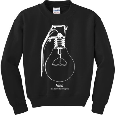 Idea Is A Powerful Weapon Light bulb Grenade Kids Sweatshirt