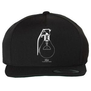 Idea Is A Powerful Weapon Light bulb Grenade Wool Snapback Cap