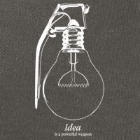 Idea Is A Powerful Weapon Light bulb Grenade Cotton Canvas Backpack