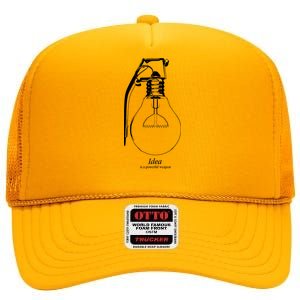 Idea Is A Powerful Weapon Light bulb Grenade High Crown Mesh Back Trucker Hat