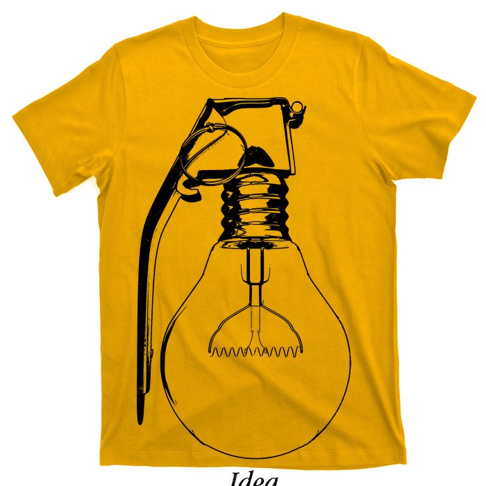 Idea Is A Powerful Weapon Light bulb Grenade T-Shirt